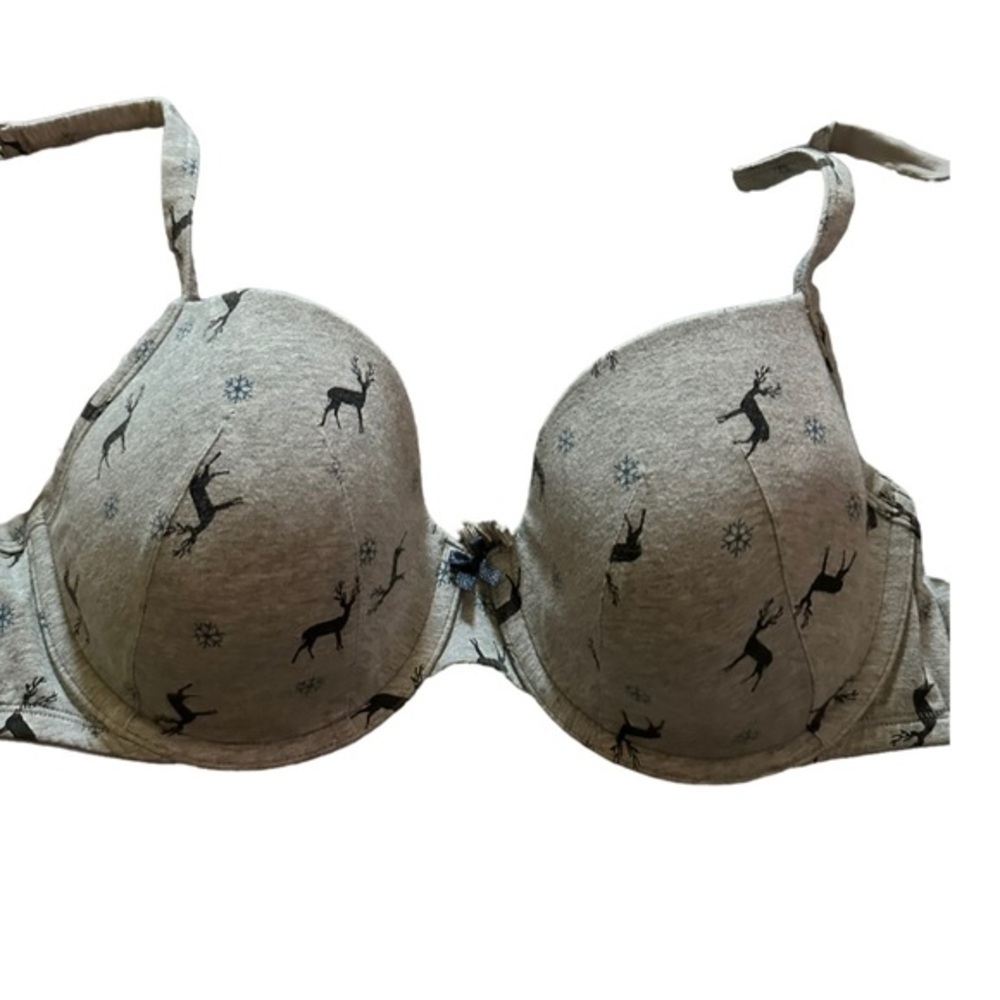 Cacique size 42C bra animal designs gray
